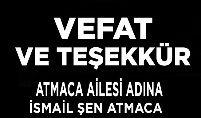 Vefat ve Teşekkür