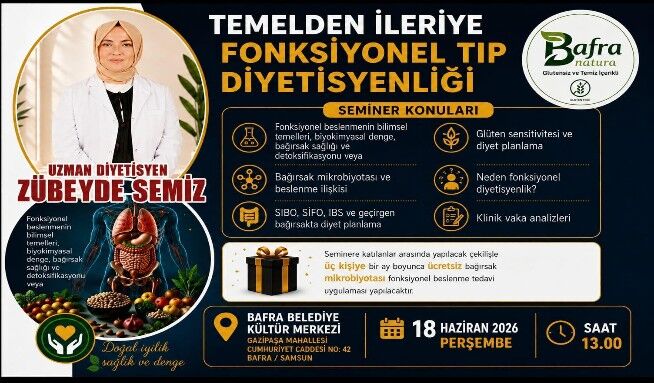 Bafra Kaymakamlığı’ndan temelden ileriye fonksiyonel tıp diyetisyenliği semineri