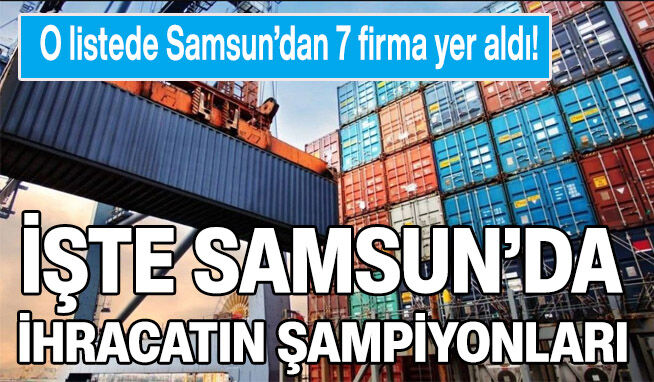 Türkiye İhracatçılar Meclisi açıkladı! İşte Samsun 'da "İhracatın Şampiyonları"