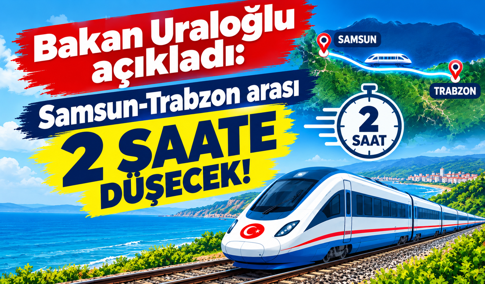 Bakan Uraloğlu açıkladı: Samsun-Trabzon  arası 2 saate düşecek!