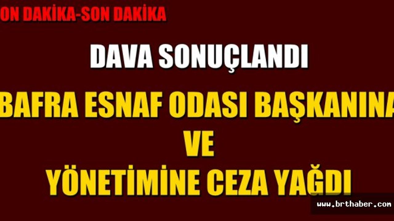 Bafra Esnaf ve Sanatkarlar Kredi ve Kefalet Kooperatifi Başkanı ve yönetimine ceza yağdı.