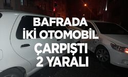 Bafrada iki otomobil çarpıştı; 2 yaralı