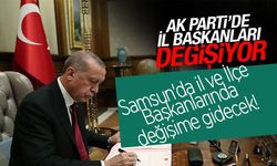 Samsun'da AK Parti il ve İlçe Başkanlarında değişime gidecek!