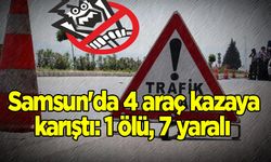 Samsun'da 4 araç kazaya karıştı: 1 ölü, 7 yaralı