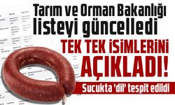 Tarım ve Orman Bakanlığı listeyi güncelledi, tek tek isimlerini açıkladı: Sucukta 'dil' tespit edildi