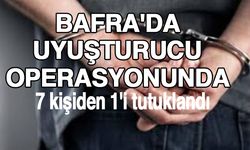 Bafra'da uyuşturucu operasyonunda 7 kişiden 1'i tutuklandı