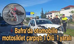 Bafra'da otomobille motosiklet çarpıştı 1 Ölü  1 yaralı