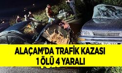 Alaçam'da Trafik Kazası 1 Ölü 4 Yaralı