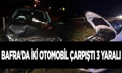 Bafra'da iki otomobil çarpıştı 3 yaralı