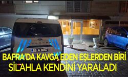 Bafra'da kavga eden eşlerden biri silahla kendini yaraladı