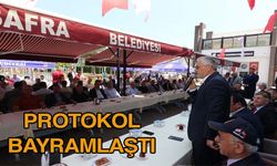 Bafra’da protokol Bayramlaştı