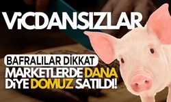 Marketlerde dana diye domuz satıldı! Bafra Dikkat!