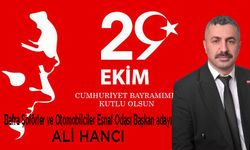 Bafra Şoförler ve Otomobilciler Esnaf Odası Başkan adayı Ali Hancı’dan 29 Ekim Bayram mesajı