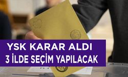 YSK karar aldı! 3 ilde seçim yapılacak