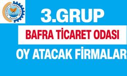 Bafra TSO seçimlerinde oy atacak 3.GRUP firmalarI belli oldu.