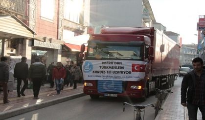 BAFRA ÜLKÜ OCAKLARI TÜRKMENLERE YARDIM TIRINI GÖNDERDİ