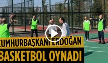 Cumhurbaşkanı Erdoğan basketbol oynadığı görüntüleri