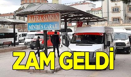 Bafra-Samsun Minibüs Ücretlerine Zam geldi