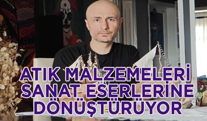 Görsel sanatlar öğretmeni, atık malzemeleri sanat eserlerine dönüştürüyor