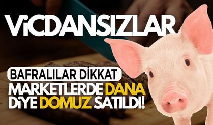 Marketlerde dana diye domuz satıldı! Bafra Dikkat!