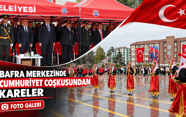 Bafra Merkezindeki cumhuriyet coşkusundan kareler