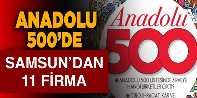 Anadolu 500’e Samsun’dan 11 Firma Girdi