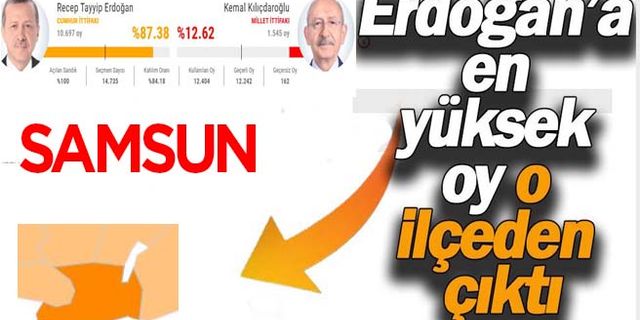 Erdoğan’a Samsun’da en yüksek oy o ilçeden çıktı