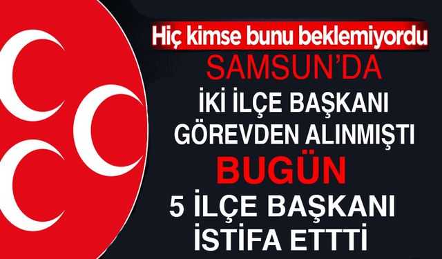 Samsun MHP'de 5 ilçe başkanı istifa etti!