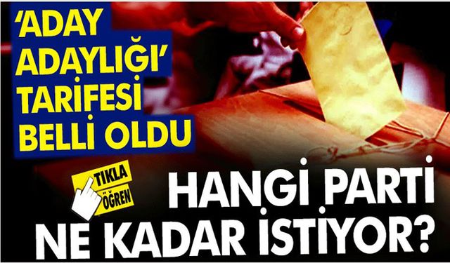 Partilerin ‘aday adaylığı’ ücreti belli oldu: Hangi parti ne kadar istiyor?