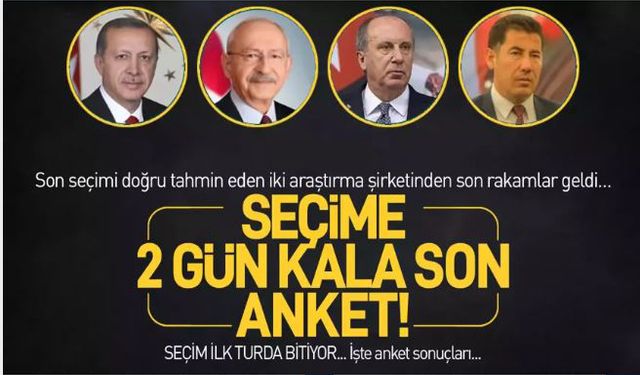 Son seçim anketi sonuçları açıklandı! İki aday arasında 7,1 puan fark var!