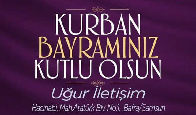 Uğur İletişim;Kurban Bayramınız Kutlu olsun