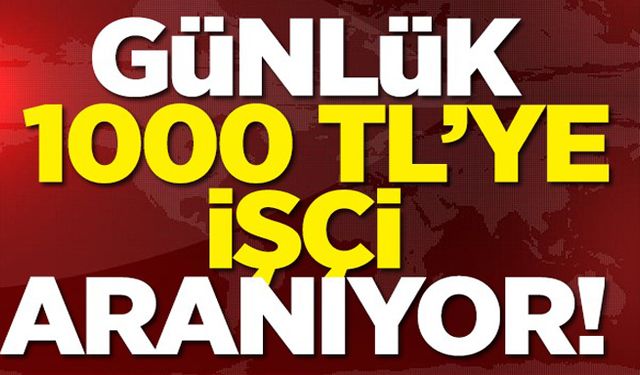 Günlük 1000 liraya işçi aranıyor