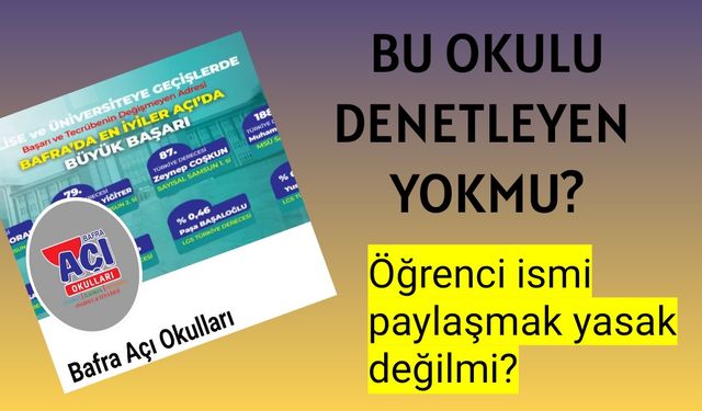 Bu özel okulu denetleyen bir kurum yokmu?