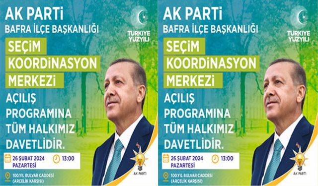 AK Parti Bafra İlçe Başkanı İbrahim Semiz’den SKM açılışına davet