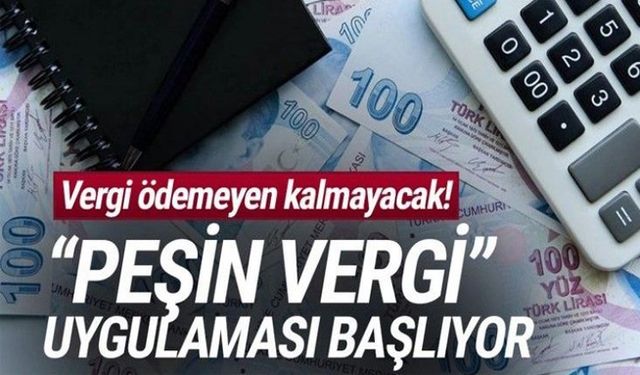 Bazı meslek grupları için ''peşin vergi'' uygulaması geliyor