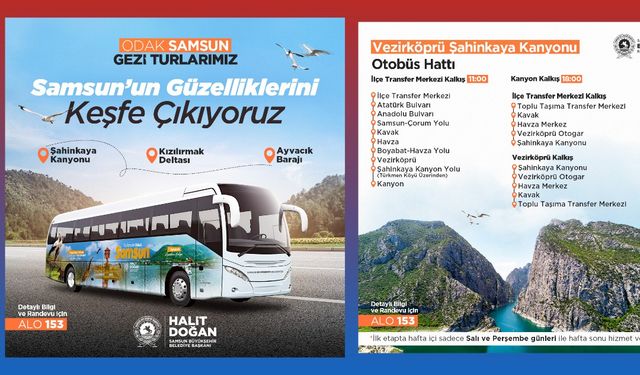 BÜYÜKŞEHİR’DEN “ODAK SAMSUN” TURİZM OTOBÜSLERİ