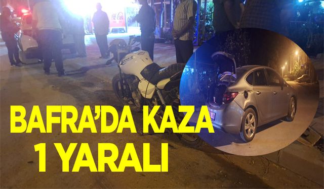 Bafra'da otomobille çarpışan motosiklet sürücüsü yaralandı