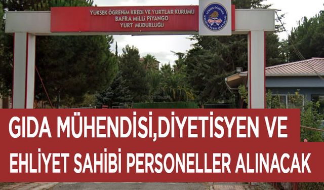 Bafra’da Gıda mühendisi ve Diyetisyen aranıyor…