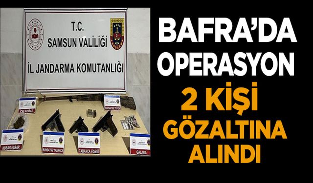 Bafra'da uyuşturucu ve silah operasyonu 2 gözaltı