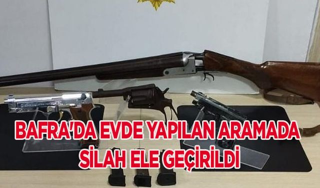 Bafra'da evde yapılan aramada silah ele geçirildi