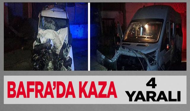 Bafra'da kazada 4 kişi yaralandı