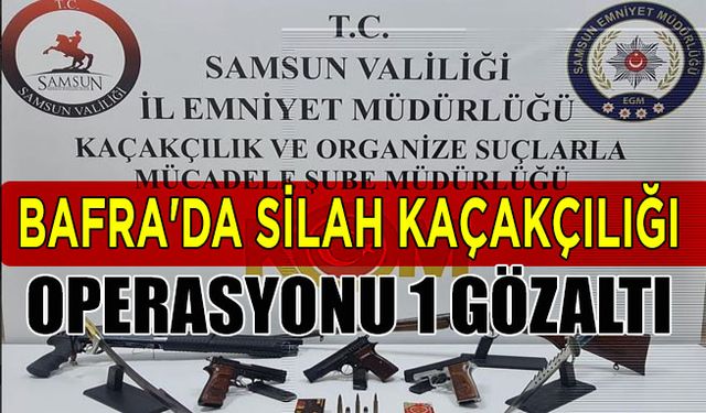 Bafra'da silah kaçakçılığı operasyonu 1 gözaltı