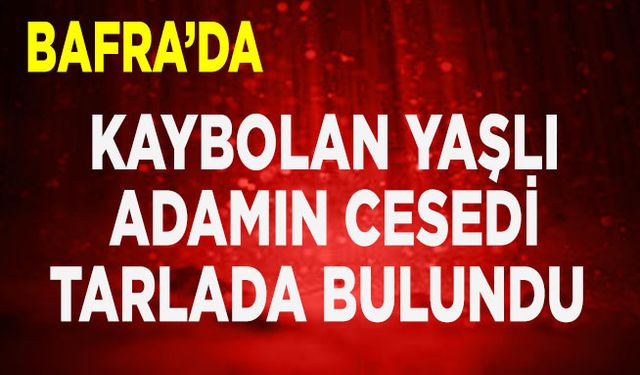 Bafra'da kaybolan yaşlı adamın cesedi tarlada bulundu