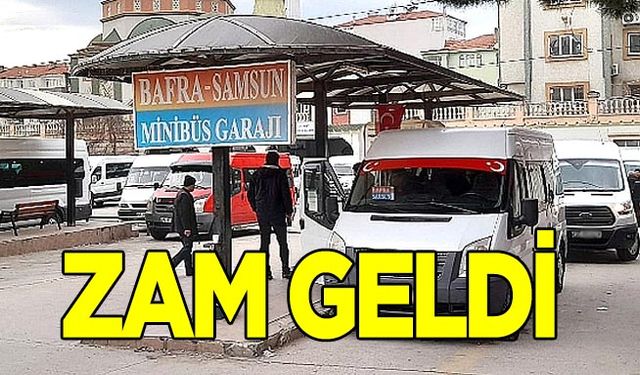 Bafra-Samsun Minibüs Ücretlerine Zam geldi