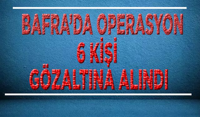 Bafra’da operasyon 6 kişi gözaltına alındı.