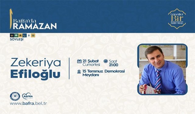 Yazar Zekeriya Efiloğlu 21 Şubat’ta Bafralılarla Buluşacak