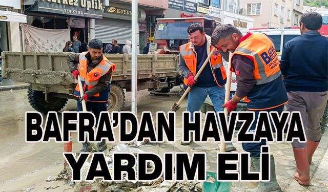 Bafra'dan Sel bölgesi Havza'ya Yardım Eli