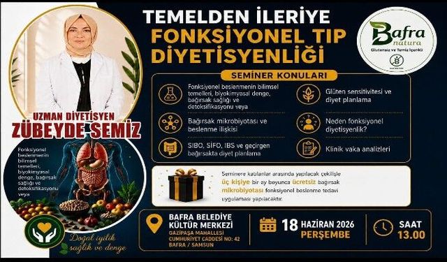 Bafra Kaymakamlığı’ndan temelden ileriye fonksiyonel tıp diyetisyenliği semineri