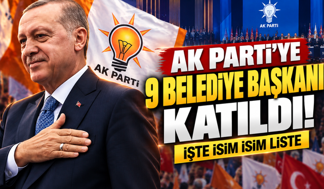 9 belediye başkanı AK Parti'ye katıldı: Rozetlerini Erdoğan taktı