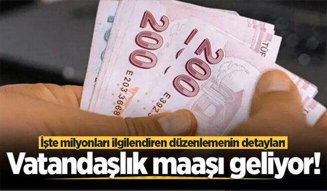 Vatandaşlık maaşı geliyor! İşte milyonları ilgilendiren düzenlemenin detayları